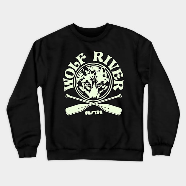 Retro Vintage Wolf River Rafting Crewneck Sweatshirt by StudioPM71